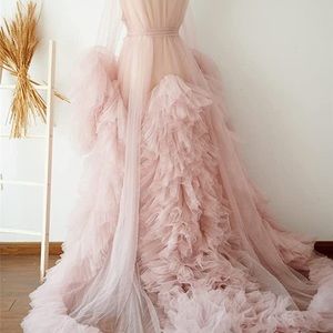 Pink Tulle Robe Gown